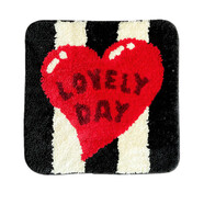 請坐文字植絨簇絨坐墊餐椅墊子辦公室久坐屁股墊保暖擋滑汽車(chē)座墊 紅心 50*50cm【源頭工廠(chǎng)】【植絨】