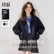 歐莎【飛行夾克】OSA歐莎工裝風(fēng)短外套女秋季新款休閑慵懶風(fēng)夾克上衣