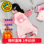 G.duck童裝兒童睡衣春秋季女童家居服秋裝卡通連體空調服女寶寶衣服 德絨粉色【秋冬款】 110 尺碼4~5歲【100-110cm】cm