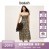 ba&sh bash2025春夏新款莫奈花園法式波西米亞印花抹胸連衣裙1E25PIAL ROSE L (2)