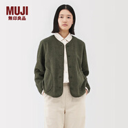 無(wú)印良品（MUJI） 女式 抓絨 開(kāi)衫 外套 外衣 長(cháng)袖 25年冬季 女裝 BB2T4C5A 卡其綠 L （165/88A）