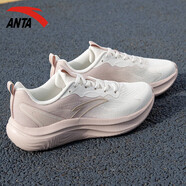 安踏（ANTA）凌云女鞋運動(dòng)鞋網(wǎng)面透氣跑步鞋休閑鞋訓練鞋子女 （凌云）5550象牙白/藕灰-2 37.5
