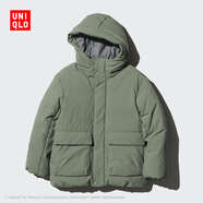 優(yōu)衣庫童裝男童女童高性能復合連帽外套/保暖厚衣服473309 55 青綠色 160