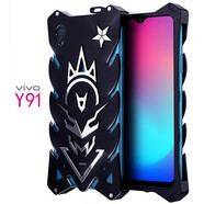 龍豈 vivoS6手機殼金屬邊框 vivo s5全包保護套S7防摔鋼鐵俠S1Pro個(gè)性定制潮Y91 vivo Y91-火神-黑色