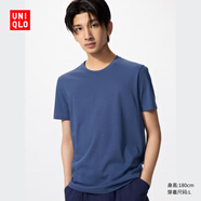 優(yōu)衣庫男裝女裝情侶百變T快干圓領(lǐng)T恤短袖素色T恤打底衫475358 475358/67海藍色 L