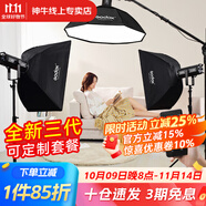 神牛（Godox）SL300W三代直播補光燈LED攝影套裝視頻拍攝常亮燈 SL300三代三燈套裝【電商拍攝/直播】 官方標配