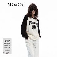 MO&Co.【綿羊毛×山羊絨】春秋美式復古寬松毛衣紅色摩安珂 米白色 XS 155