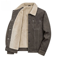 芭黎公雞（paril  rooster）法國羊羔絨外套男士2025冬季保暖加絨加厚翻領(lǐng)休閑棉服夾克潮 咖啡色 M