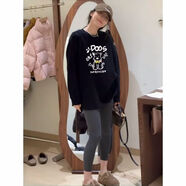 妃麗慕尚中長(cháng)款搭配鯊魚(yú)褲德絨長(cháng)袖t恤女秋冬韓版時(shí)尚寬松加厚上衣打底衫 【德絨厚】B1581-471黑色 M 建議110斤以?xún)?
                                         title=