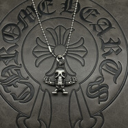 克羅心配飾泰銀復古經(jīng)典FOTI骷髏人吊墜項鏈感毛衣鏈朋克嘻哈 CX157+圓珠鏈