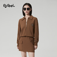 普普風(fēng)2024年秋季新品女裝休閑簡(jiǎn)約利落帥氣工裝風(fēng)拼接連衣裙OD3L20572L 咖啡 S