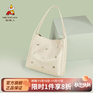 稻草人（MEXICAN）包包女包2025新款時(shí)尚簡(jiǎn)約單肩包通勤大容量水桶包生日禮物送女友 E款-奶白