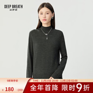 深呼吸DEEP BREATH女裝可機(jī)洗純羊毛打底針織衫女A300962 深灰 【1-3碼預(yù)售11.16發(fā)】 2XL (6)