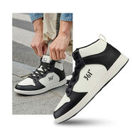 男鞋aj1高幫板鞋2025春季運動(dòng)鞋皮面防水小白鞋休閑鞋加絨棉鞋 革面曜石黑羽毛白6605F 39 39