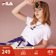 斐樂(lè)（FILA）官方女士短袖T恤夏印花運(yùn)動(dòng)女裝針織短袖套頭衫小熊T刺繡上衣 標(biāo)準(zhǔn)白-WT 3XL 185/100A