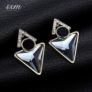 飾世美氣質(zhì)耳釘氣質(zhì)女歐美時(shí)尚耳環(huán)復古三角形耳飾百搭簡(jiǎn)約配飾小眾高級 黃金色三角耳釘