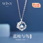 唯一（Winy）藍桉與鳥(niǎo)999純銀項鏈女款輕奢小眾生日禮物送女朋友女生圣誕節