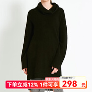 SHOKAY女士秋冬針織上衣基礎款設計簡(jiǎn)約通勤風(fēng)【牦牛絨撿漏】 喜馬拉雅高領(lǐng)長(cháng)衫-黑色 M