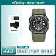 infantry鷹轟黑武士手表男款雙眼系列時(shí)尚休閑雙顯男女手表生日禮物送男友 軍綠47mm