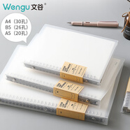 文谷（Wengu）a5/50張可拆卸活頁(yè)本大學(xué)生考研專(zhuān)用簡(jiǎn)約筆記本本子高中生透明ins風(fēng)高顏值英文本 B0100-3(A5)英語(yǔ)