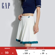 GAP女裝春季運(yùn)動(dòng)針織不對(duì)稱迷你百褶短裙活力半裙876133 白色 160/62A(S)亞洲尺碼