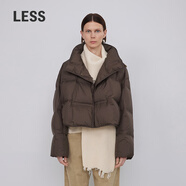 LESS【周迅同款】冬短款白鴨絨羽絨服外套泡芙面包服女2N0C11160 223/濃咖 L