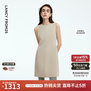 朗姿三醋酸無(wú)袖收腰連衣裙黑色輕禮服高級感氣質(zhì)2025年秋季新款裙 玫瑰金色 XL