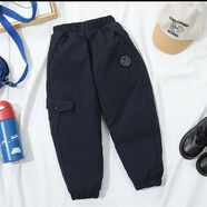 鴨鴨時(shí)尚反季特價(jià)兒童羽絨褲男童女童加厚寶寶外穿中小大童保暖褲子冬季 藏青色 （尺碼很正勿拍大） 100