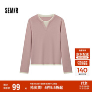 森馬（Semir）森馬毛衣女短款假兩件含羊毛針織衫24冬新款保暖內搭109724107015