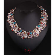恒久葉歐美夸張裝飾品 街拍復古滿(mǎn)鉆寶石短款鎖骨項鏈假領(lǐng)子女 1號