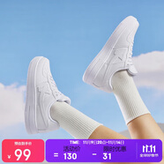 特步情侶男女板鞋小白鞋空軍一號(hào)冬季革面保暖運(yùn)動(dòng)板鞋休閑鞋