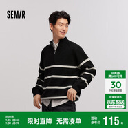 森馬（Semir）森柔|毛衫男冬季含羊毛針織衫半開(kāi)襟毛衣情侶內搭101724107206