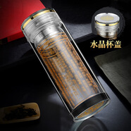 素水（susui）佛系專(zhuān)用杯大悲咒玻璃杯雙層玻璃水晶杯家用水杯便攜杯子加厚茶杯 大悲咒水晶蓋 301-400ml