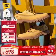 CAT卡特低幫大黃靴休閑皮鞋男士防潑水皮面登山鞋板鞋P111542N3AMC25 黃色 45