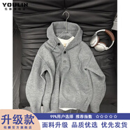 ARMANI EXCHANGE阿瑪尼美式重磅連帽毛衣男款秋冬季慵懶風(fēng)感保暖cleanfit針織衫外 淺灰色【升級版】 XL