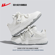 回力女鞋小白鞋2025爆款秋季厚底白色鞋子女百搭板鞋男 白色 騎士白/3379 44