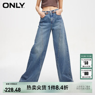ONLY秋季時(shí)尚復古寬松高腰闊腿褲牛仔褲女|124132063 J33 350水洗牛仔藍 M (165) 68A
