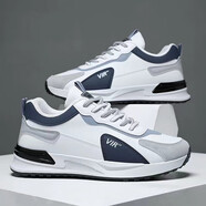 森馬【品牌斷碼清倉】秋冬季起敬男鞋新款運動(dòng)鞋皮面季透氣薄款跑步工 H12白色皮面運動(dòng)鞋 42 標準運動(dòng)碼