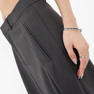 KENSTUDIO原創(chuàng  )設計深灰色直筒西裝褲女休閑寬松顯瘦闊腿長(cháng)褲褲子 深灰色身高160CM以上 XS XS85斤內