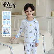 迪士尼（Disney）兒童A類(lèi)純棉秋衣秋褲滿(mǎn)印男童學(xué)生保暖內衣套裝 太空米奇 130