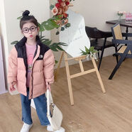 北臉北面專(zhuān)柜同款北家同款兒童服男童女童加厚短款立領(lǐng)中大童面包服潮 粉色 150 cm