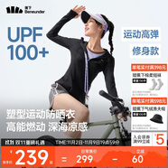 蕉下（beneunder）運動防曬衣女AL900辣妹防曬服防紫外線顯瘦戶外漫暮黑2XL