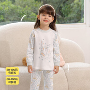 小狗比格兒童睡衣嬰兒秋衣秋褲純棉男女寶寶內衣套裝秋冬季衣服 2455開(kāi)心兔 100 cm建議2-3歲