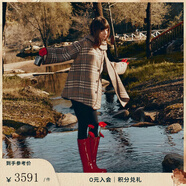 Fabrique綿羊毛山羊絨正反兩穿配圍巾A型短款大衣2025新品 云雀灰 S