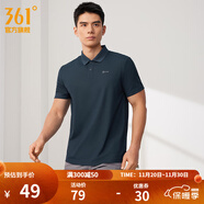 361°運動(dòng)翻領(lǐng)t恤2025年春夏季新款休閑透氣短袖情侶POLO衫開(kāi)學(xué)季 【推薦】【男款】深墨藍 XL
