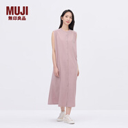 無(wú)印良品（MUJI）IDEE 女式 平紋 無(wú)袖連衣裙 女裝裙子25年夏季 連身裙 GA44CC5S 煙熏粉色 L (165/88A)