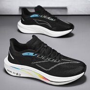 LI NING李寧同款碳板馬拉松跑步鞋男女兒童減震赤兔7 8pro新款飛電5c 飛電4c-黑色_升級款 34 _=內長(cháng)22cm