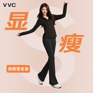 VVC打底褲女春秋外穿鯊魚(yú)安全褲顯瘦緊身瑜伽褲女高腰提臀魔術(shù)鉛筆褲 【冬季微喇褲】曜石黑 M