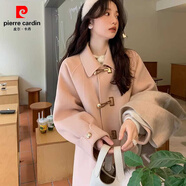 皮爾卡丹（pierre cardin）感羊毛呢大衣女小個(gè)子2025冬季新款甜美牛角扣呢子外套學(xué)生 少女粉 XS 105斤以下