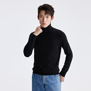 利郎輕時(shí)尚男裝【可機洗綿羊毛】冬季新款羊毛衫男親膚保暖針織毛衣 黑色高領(lǐng)升級款A5DMS003 XL (175)
